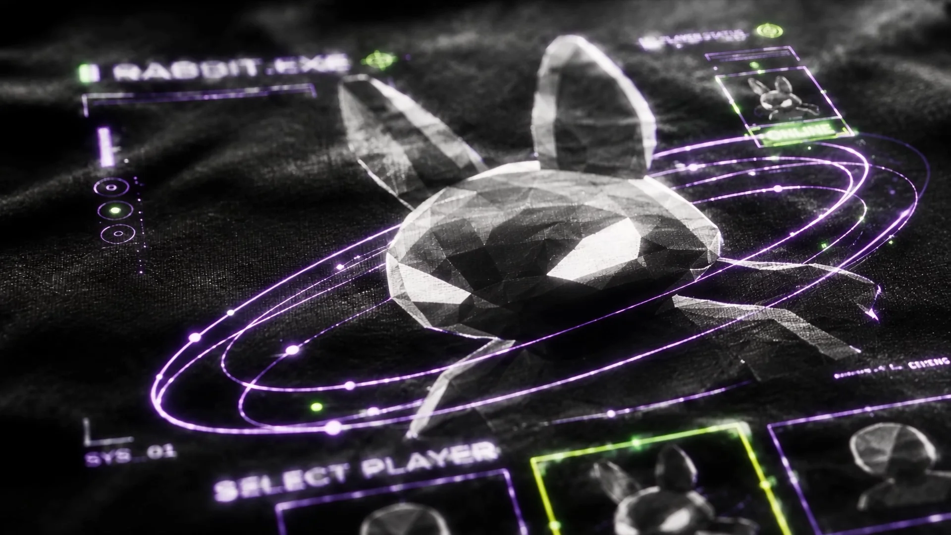 Macro of the Rabbit.EXE print on textile